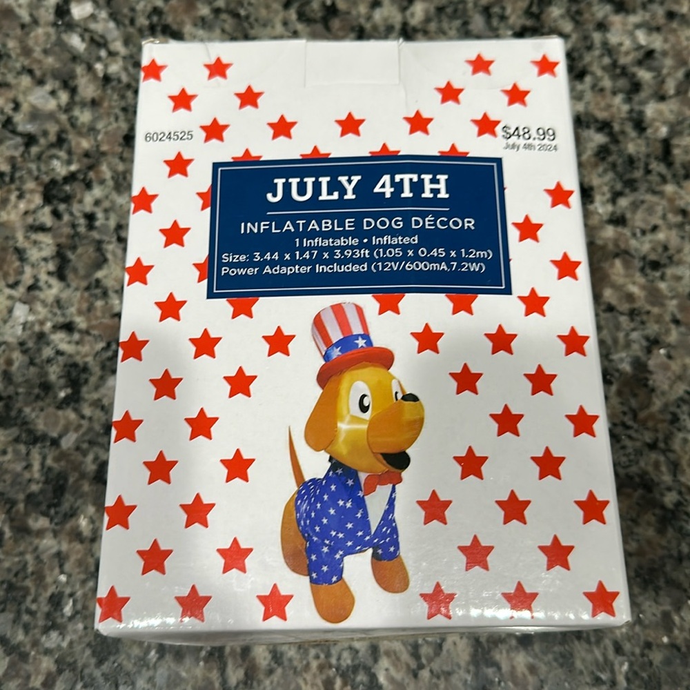 New Inflatable Dog Decor July 4TH, Labor Day, Election Day 3.9' Tall
